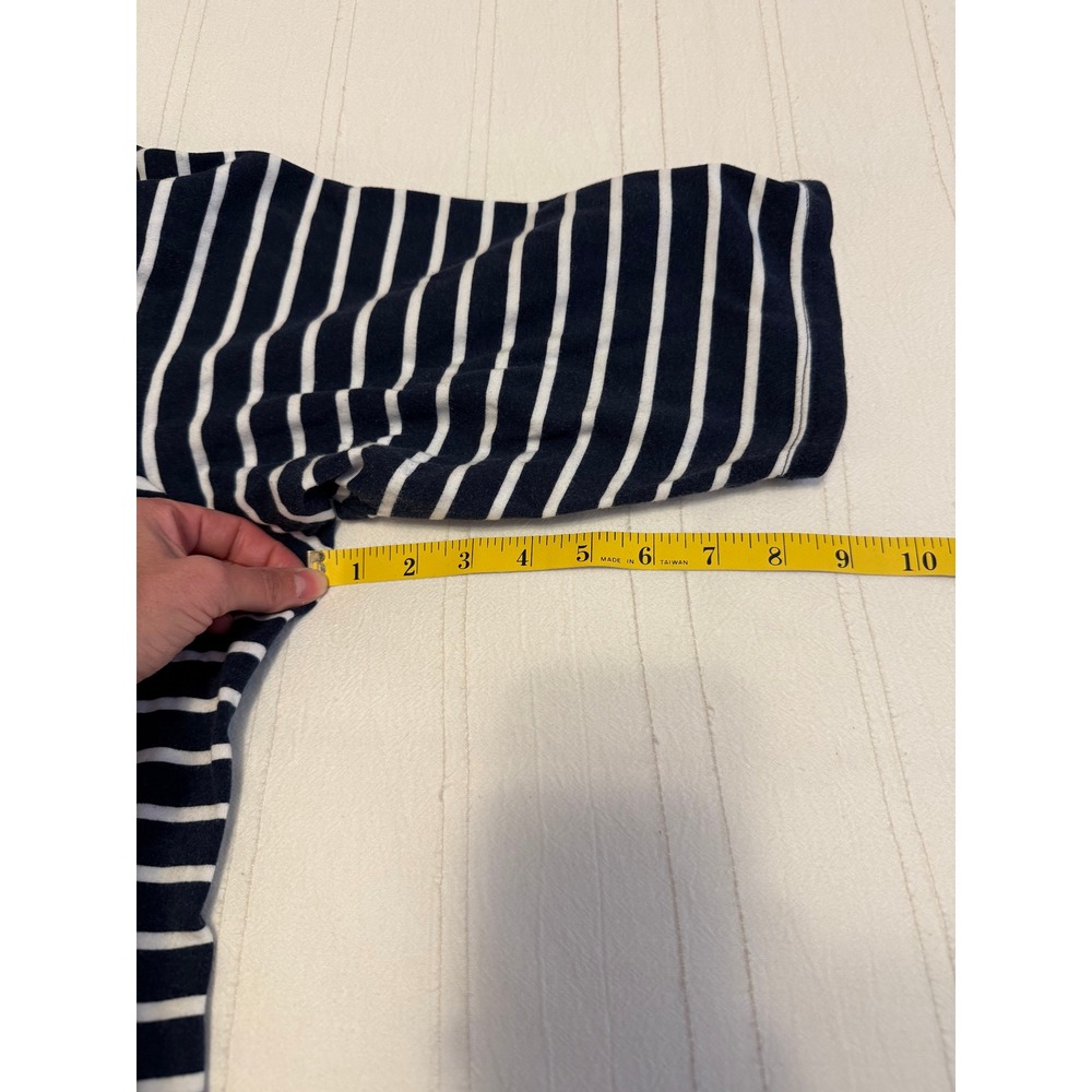 Croft & Barrow Womens 3X Navy Blue White Striped Boat Neck 3/4 Sleeve Cotton Top - Picture 6 of 6